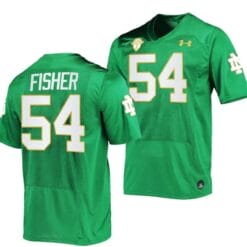 Notre Dame Fighting Irish Blake Fisher Jersey #54 College Football Kelly Green 2023