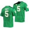 Notre Dame Fighting Irish Cam Hart Jersey #5 College Football Kelly Green 2023