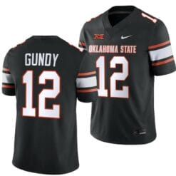Oklahoma State Cowboys Gunnar Gundy Jersey #12 College Football 2023 Game Black