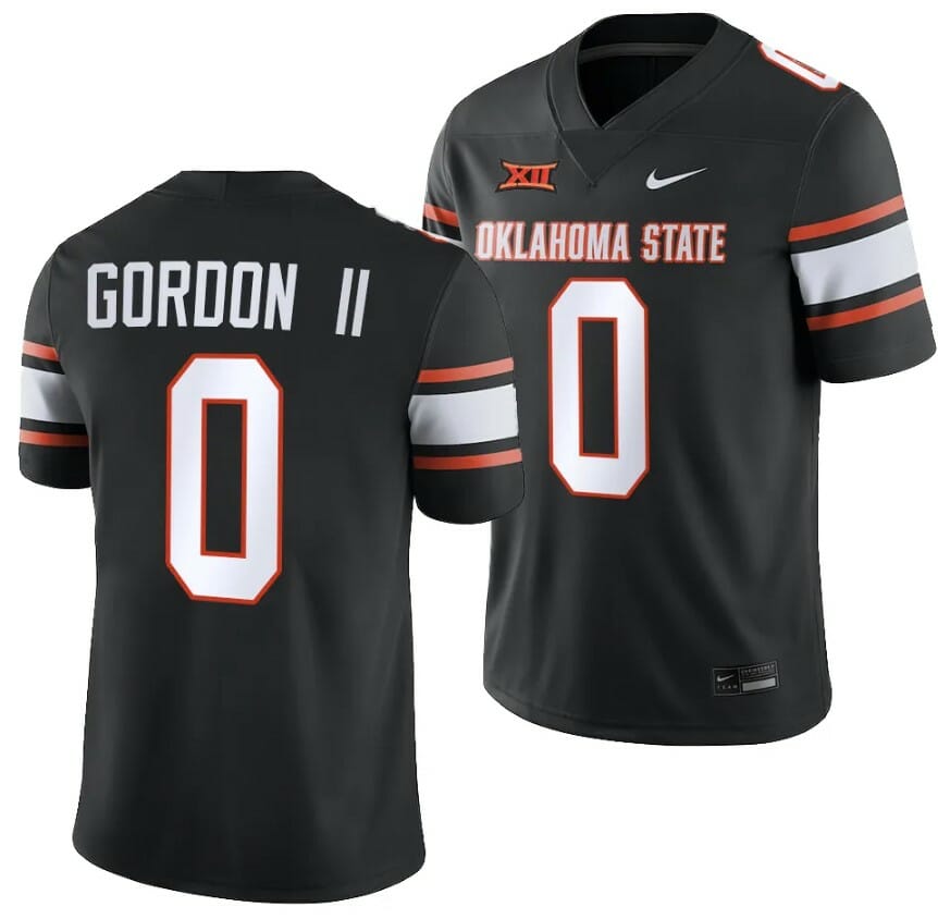 Oklahoma State Cowboys Ollie Gordon II Jersey #0 College Football 2023 Game Black