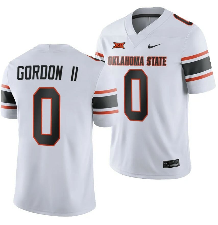 Oklahoma State Cowboys Ollie Gordon II Jersey #0 College Football 2023 Game White