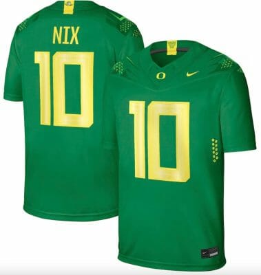 Oregon Ducks Bo Nix Jersey #10 College Football Green