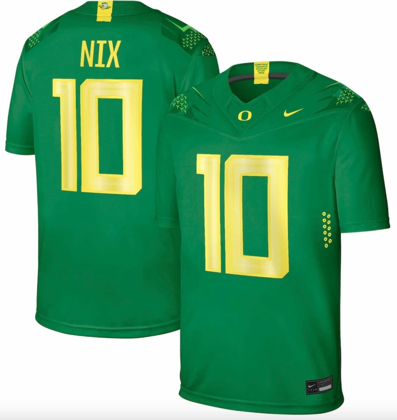 Oregon Ducks Bo Nix Jersey #10 College Football Green
