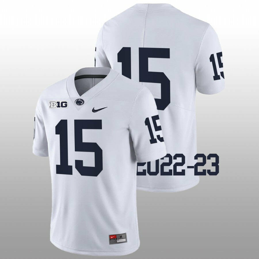 Penn State Drew Allar Jersey #15 College Football Game White No Name