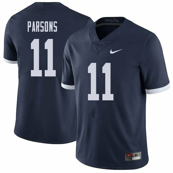 Penn State Micah Parsons Jersey #11 College Football Game Navy With Name Retro
