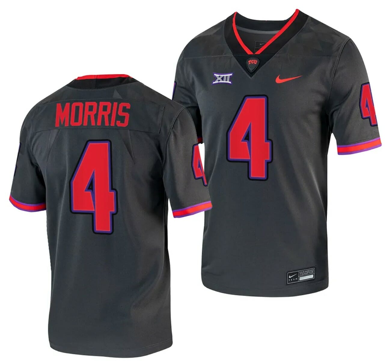 TCU Horned Frogs Chandler Morris Jersey Alternate College Football Grey Replica #4