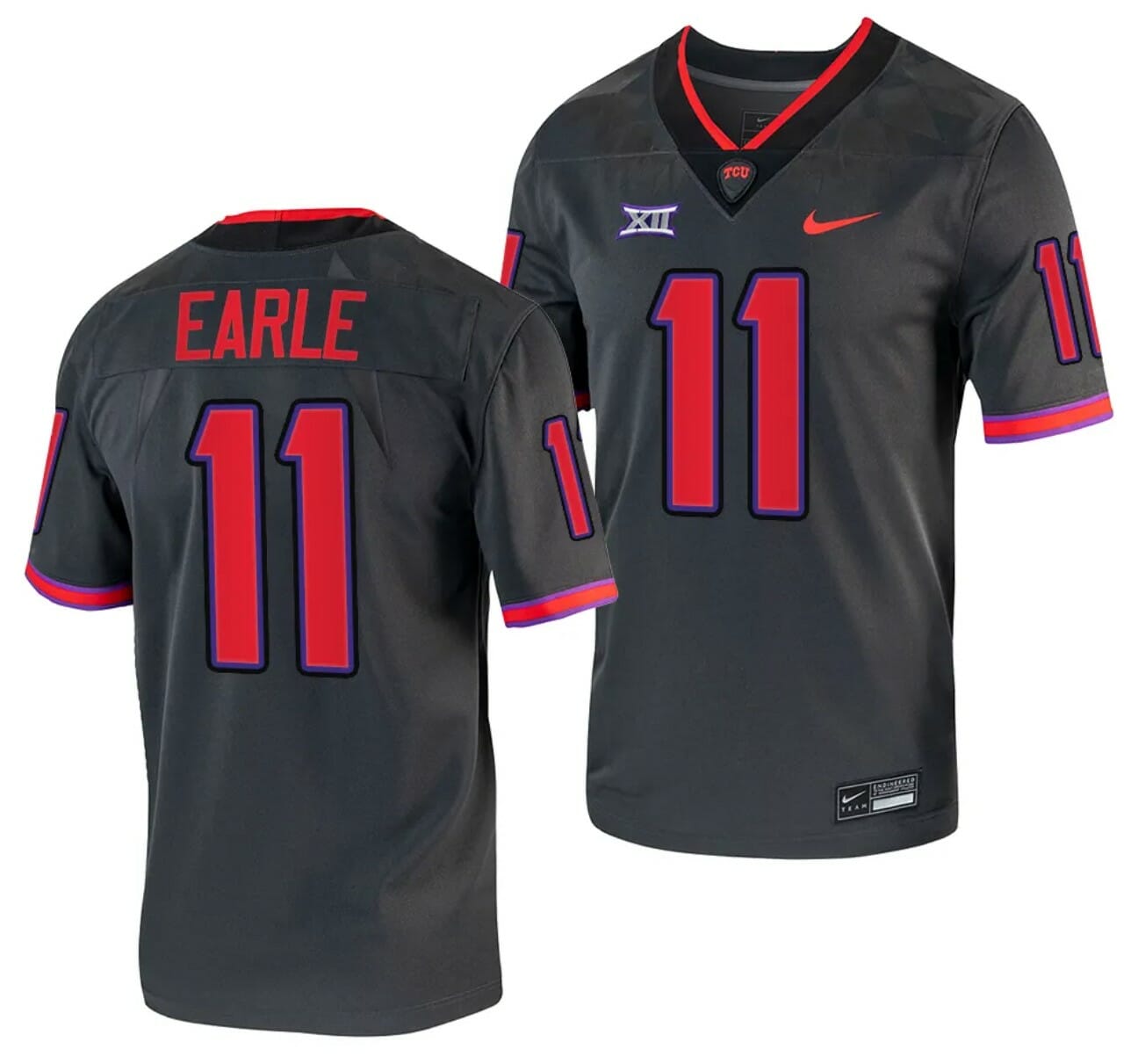 TCU Horned Frogs JoJo Earle Jersey Alternate College Football Grey Replica #11