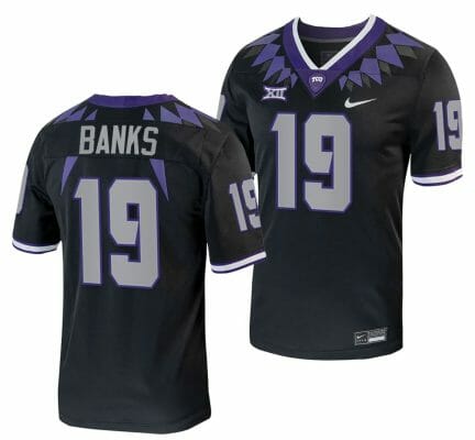 TCU Horned Frogs Shadrach Banks Jersey Alternate College Football Black Replica #19