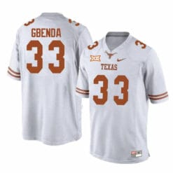 Texas Longhorns David Gbenda Jersey #33 College Football White