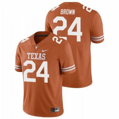 Texas Longhorns Derrian Brown Jersey #24 College Football Orange