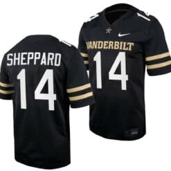 Vanderbilt Commodores Will Sheppard Jersey Home College Football Black #14