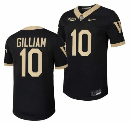 Wake Forest Demon Deacons Charlie Gilliam Jersey Home College Football Replica Black #10