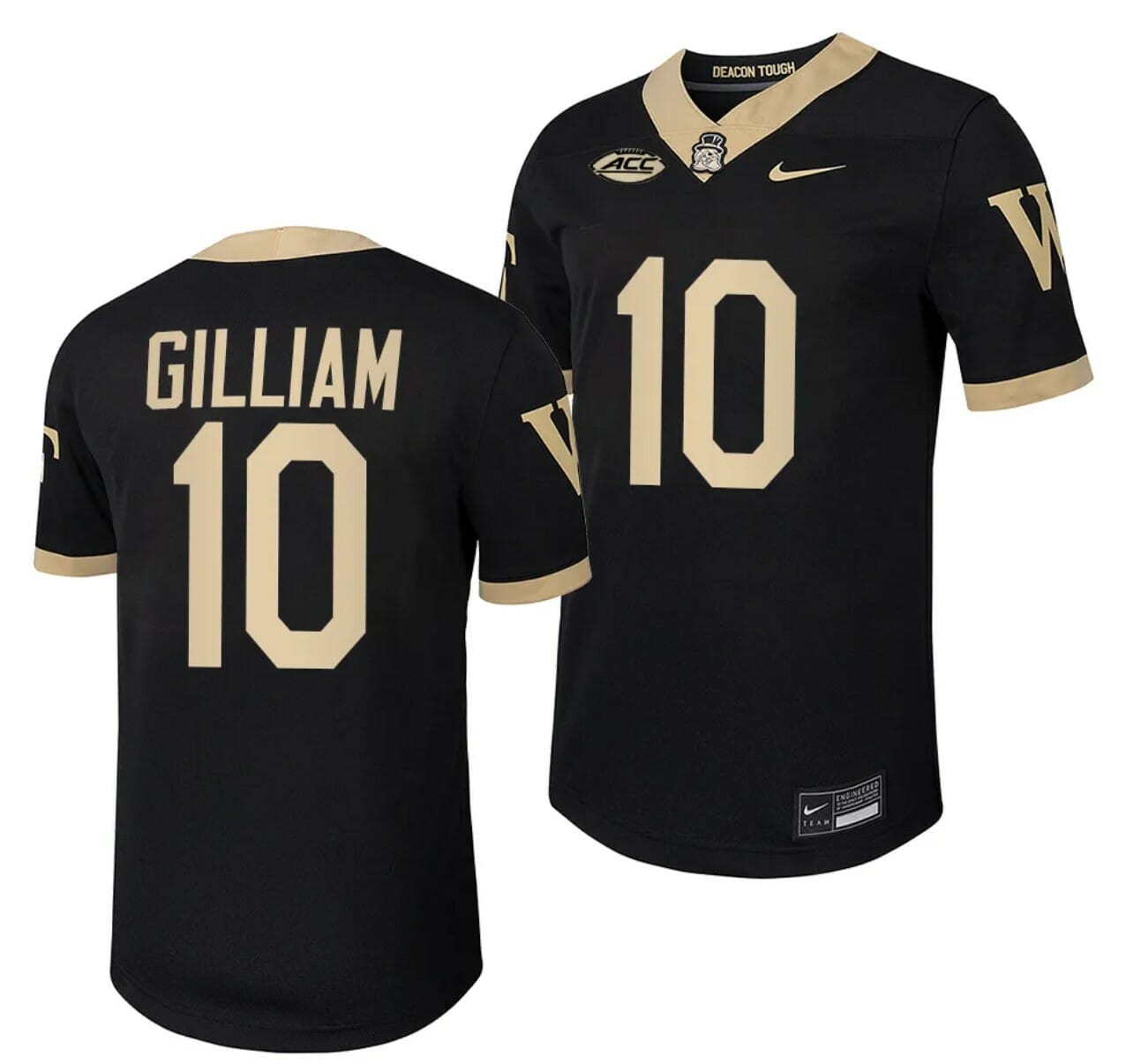 Wake Forest Demon Deacons Charlie Gilliam Jersey Home College Football Replica Black #10