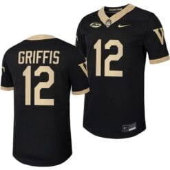 Wake Forest Demon Deacons Mitch Griffis Jersey Home College Football Replica Black #12