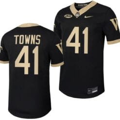 Wake Forest Demon Deacons Will Towns Jersey Home College Football Replica Black #41