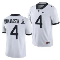 West Virginia Mountaineers CJ Donaldson Jr Jersey #4 College Football 2023 Game White