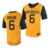 West Virginia Mountaineers Garrett Greene Jersey #6 Football Game Country Roads Gold