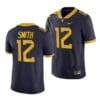 West Virginia Mountaineers Geno Smith Jersey #12 College Football Navy Game Uniform