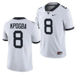 West Virginia Mountaineers Lee Kpogba Jersey #8 College Football 2023 Game White