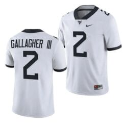 West Virginia Mountaineers Rodney Gallagher III Jersey #2 College Football 2023 Game White