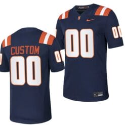 Custom Illinois Fighting Jersey Name and Number College Football Stitched Navy 2023