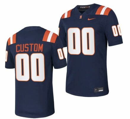 Custom Illinois Fighting Jersey Name and Number College Football Stitched Navy 2023