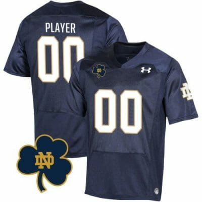Custom Notre Dame Fighting Irish Jersey Name and Number College Football Johnny Lujack Patch Navy