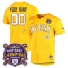 Custom Lsu Tigers Jersey National Champions 2023 NCAA College Baseball Stitched Gold