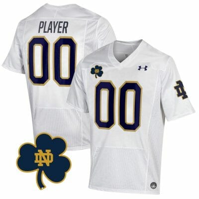 Custom Notre Dame Fighting Irish Jersey Name and Number College Football Johnny Lujack Patch 32 White