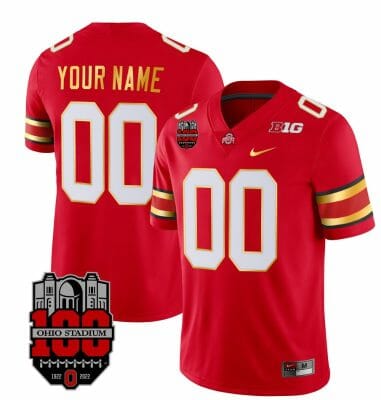 Custom Ohio State Buckeyes Jersey Name and Number College Football Stitched Gold Trim Scarlet