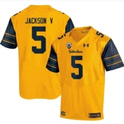 Cal Bears Jackson V Jersey #5 College Football 2023 Stitched Gold