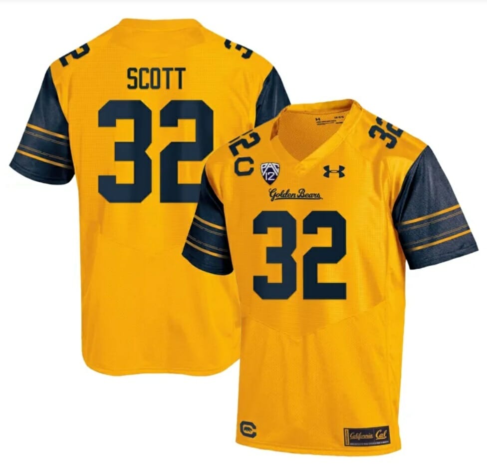Cal Bears Daniel Scott Jersey #32 College Football 2023 Stitched Gold
