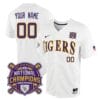 Custom Lsu Tigers Jersey National Champions 2023 NCAA College Baseball Stitched White Tigers