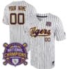 Custom Lsu Tigers Jersey National Champions 2023 NCAA College Baseball Stitched White Stripe