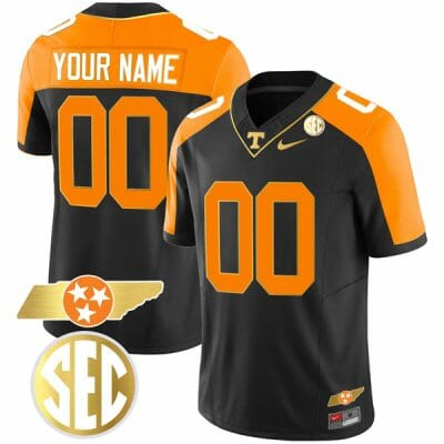 Custom Tennessee Volunteers Jersey Name and Number “Checkerboard” Gold Limited College Football Stitched Black Reverse