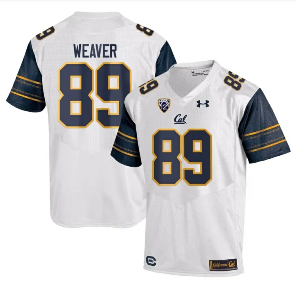 Cal Bears Evan Weaver Jersey #89 College Football 2023 Stitched White