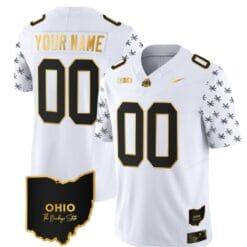 Custom Ohio State Buckeyes Jersey Name and Number College Football Stitched Alternate White Gold