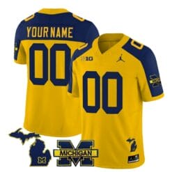 Custom Michigan Wolverines Jersey Special Name and Number College Football 2023 Stitched Maize Alternate