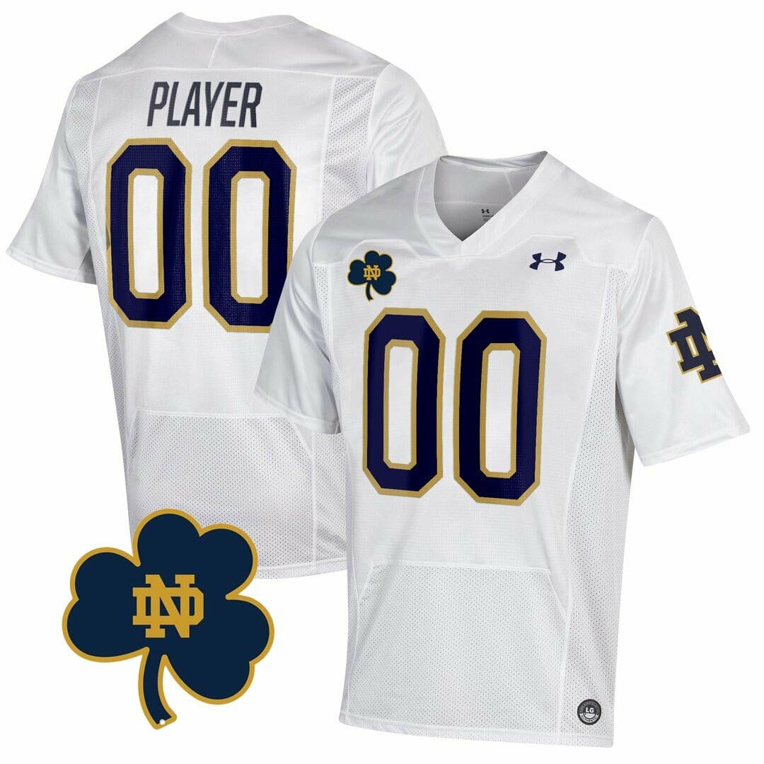 Custom Notre Dame Fighting Irish Jersey Name and Number College Football Johnny Lujack Patch White