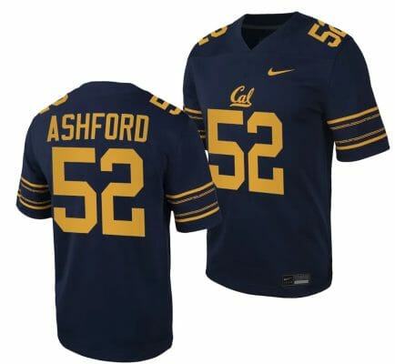 California Golden Bears Zurich Ashford Jersey #52 College Football Game 2023 Black