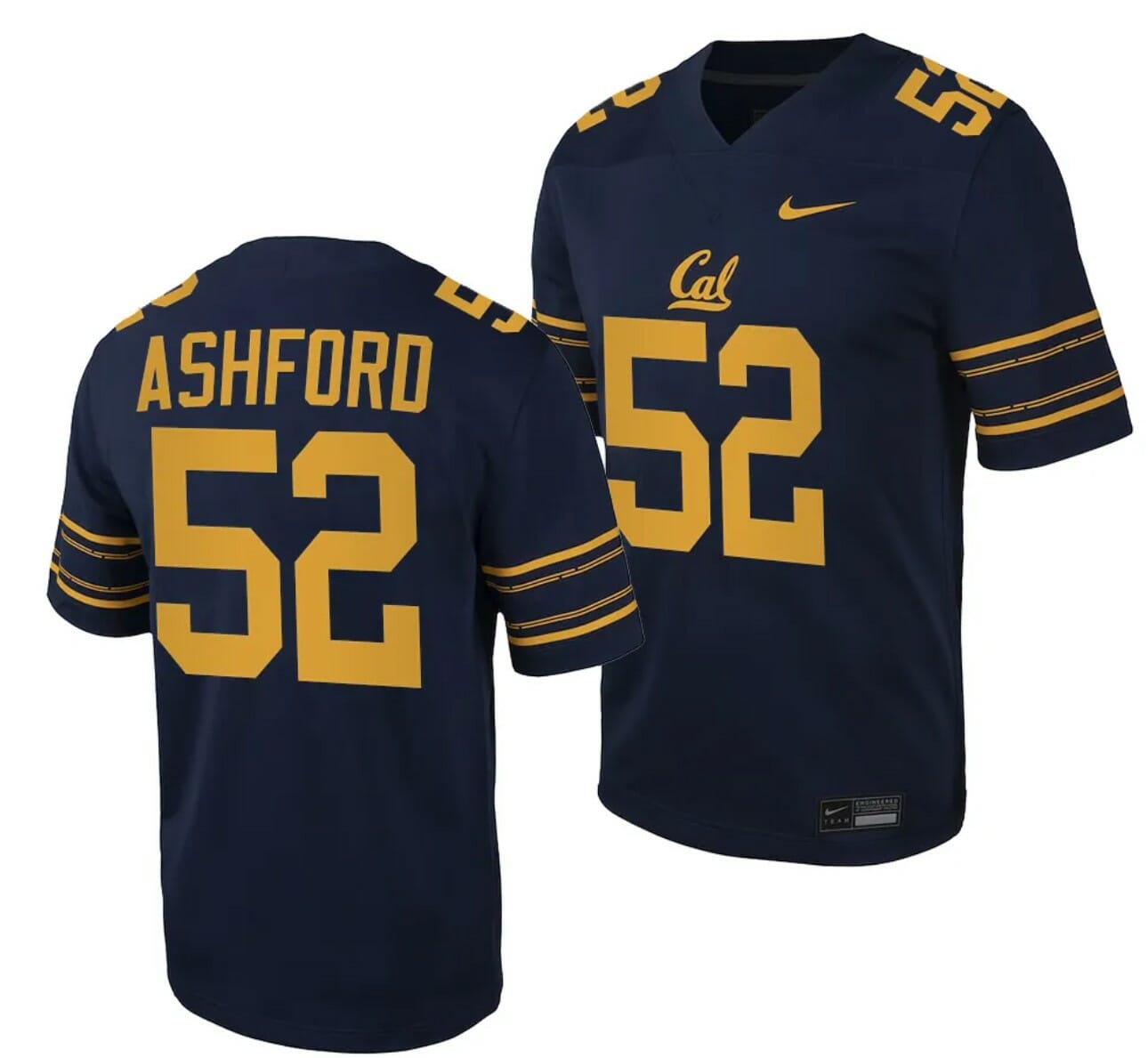 California Golden Bears Zurich Ashford Jersey #52 College Football Game 2023 Black