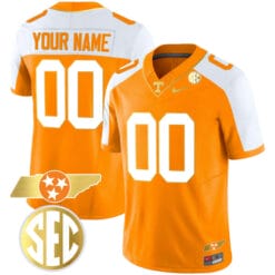 Custom Tennessee Volunteers Jersey Name and Number “Checkerboard” College Football Stitched Alternate Orange