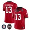 Georgia Bulldogs Stetson Bennett Jersey #13 Back To Back National Champions College Football Red