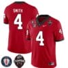 Georgia Bulldogs Nolan Smith Jersey #4 Back To Back National Champions College Football Red