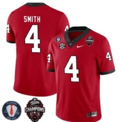 Georgia Bulldogs Nolan Smith Jersey #4 Back To Back National Champions College Football Red