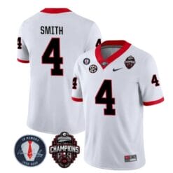 Georgia Bulldogs Nolan Smith Jersey #4 Back To Back National Champions College Football White