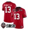 Georgia Bulldogs Stetson Bennett Jersey #13 CFP National Champions Patch 2023 All Stitched Red