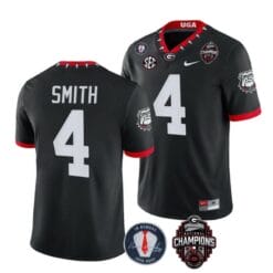 Georgia Bulldogs Nolan Smith Jersey #4 Back To Back National Champions College Football Black