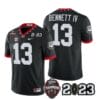 Georgia Bulldogs Stetson Bennett Jersey #13 CFP National Champions Patch 2023 All Stitched Black