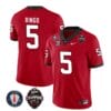 Georgia Bulldogs Kelee Ringo Jersey #5 Back To Back National Champions College Football Red